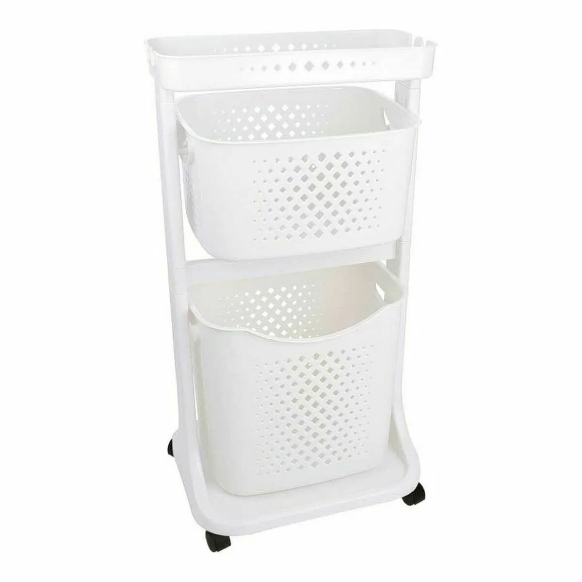 Kipit Panier à linge rectangulaire - Blanc