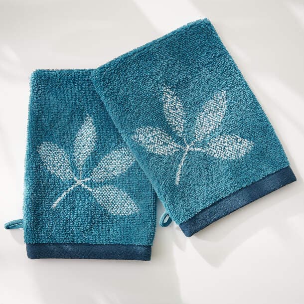 2 gants de toilette Souffle printanier